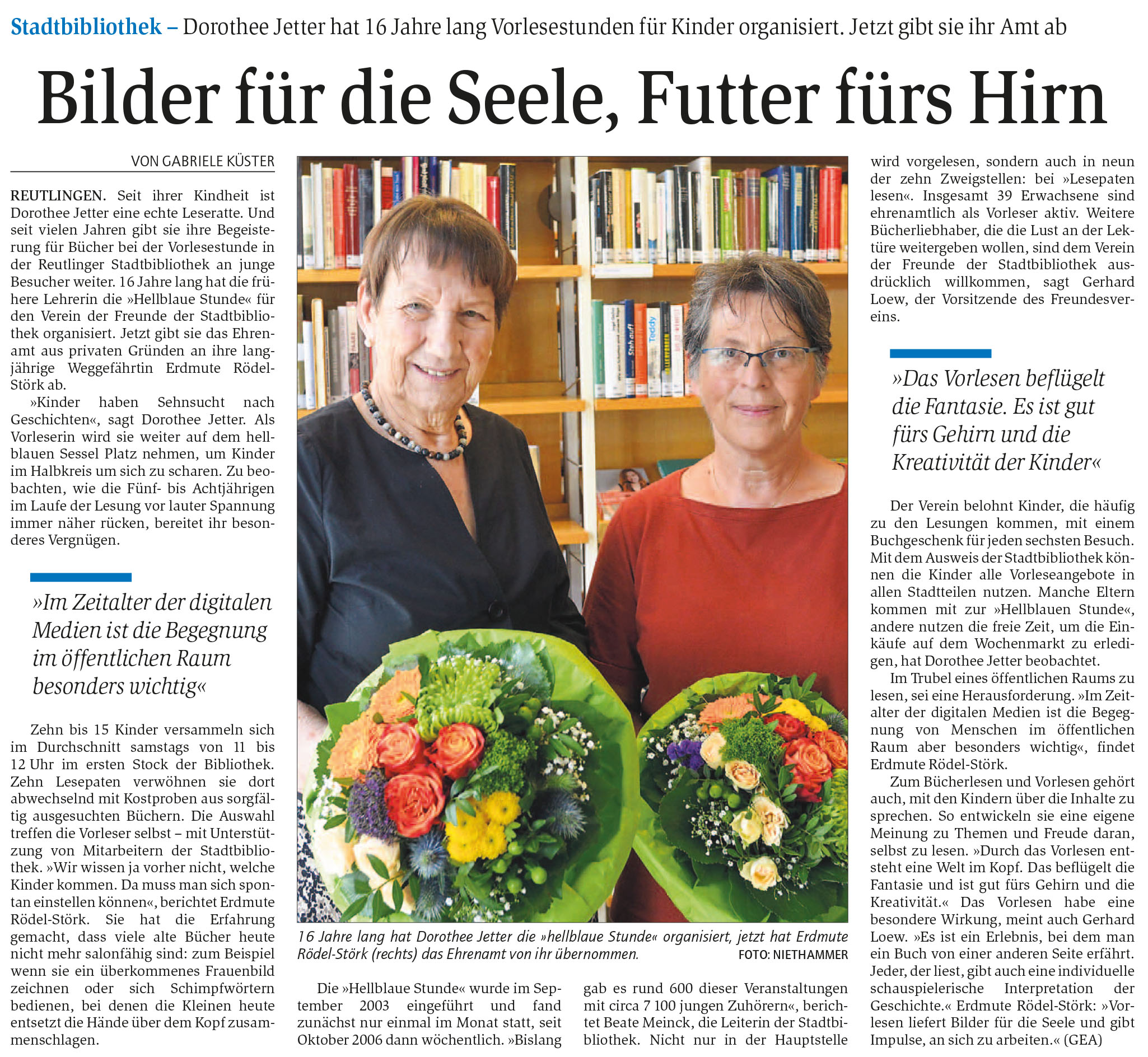 Bilder für die Seele, Futter fürs Hirn