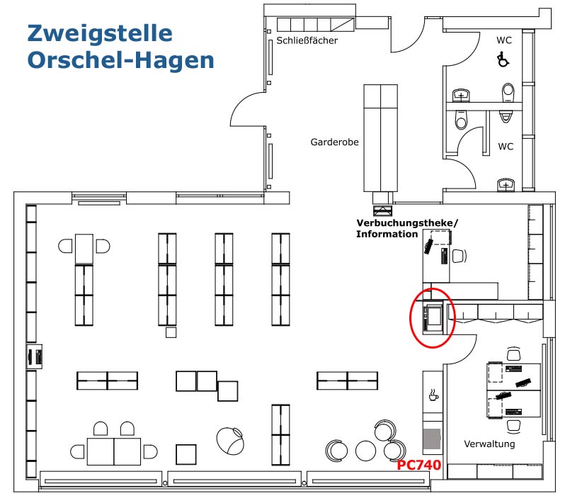 Internet-/Arbeits-PC Zweigstelle Orschel-Hagen