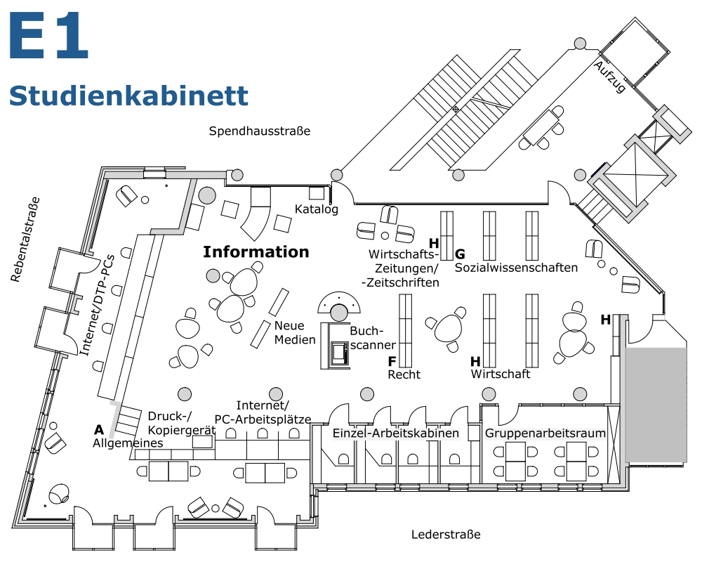 Übersichtsplan Studienkabinett