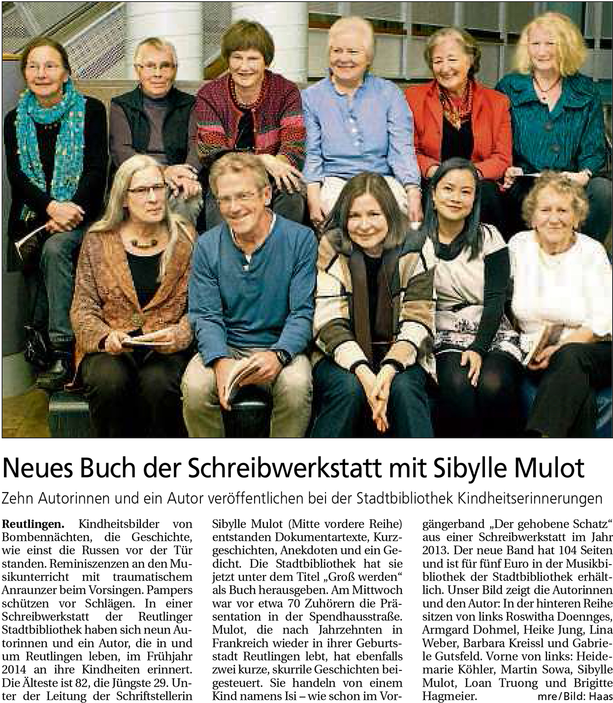 Neues Buch der Schreibwerkstatt mit Sibylle Mulot