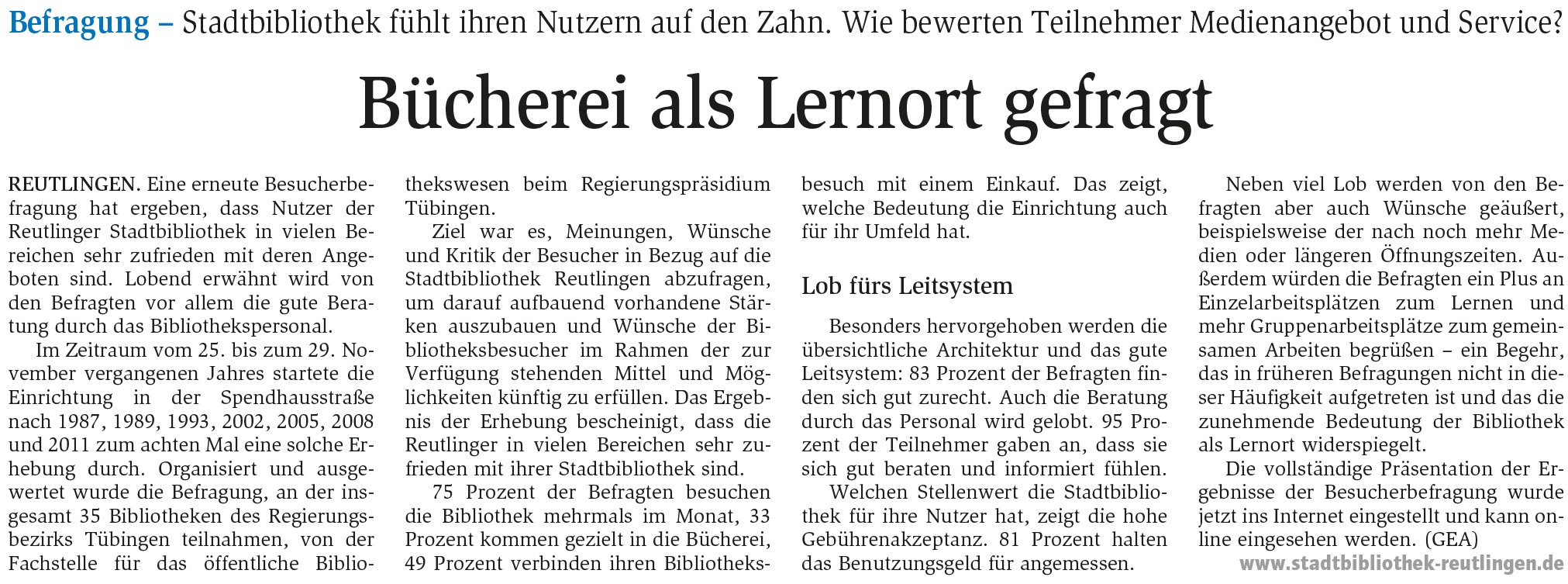 Bücherei als Lernort gefragt