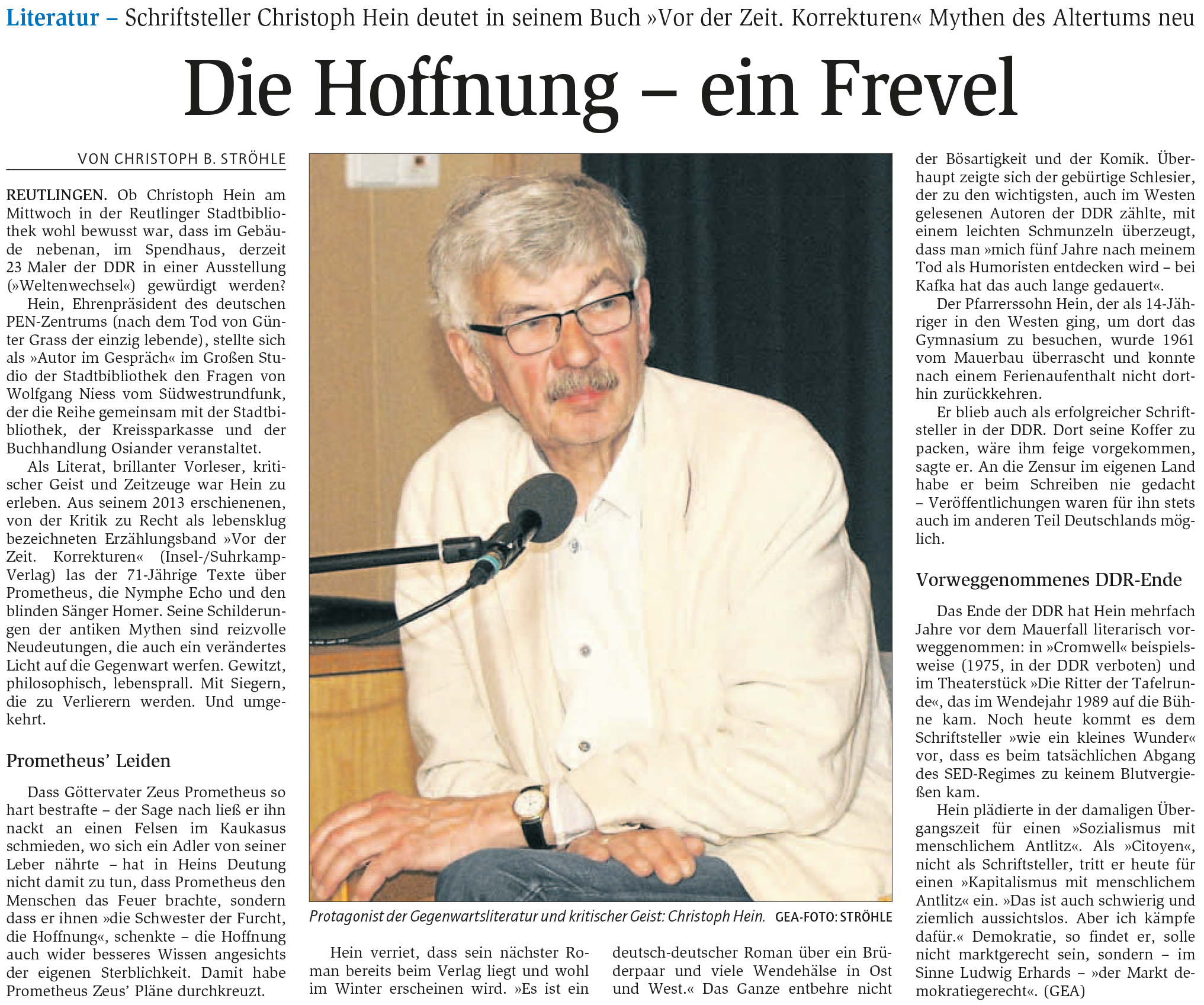 Die Hoffnung - ein Frevel