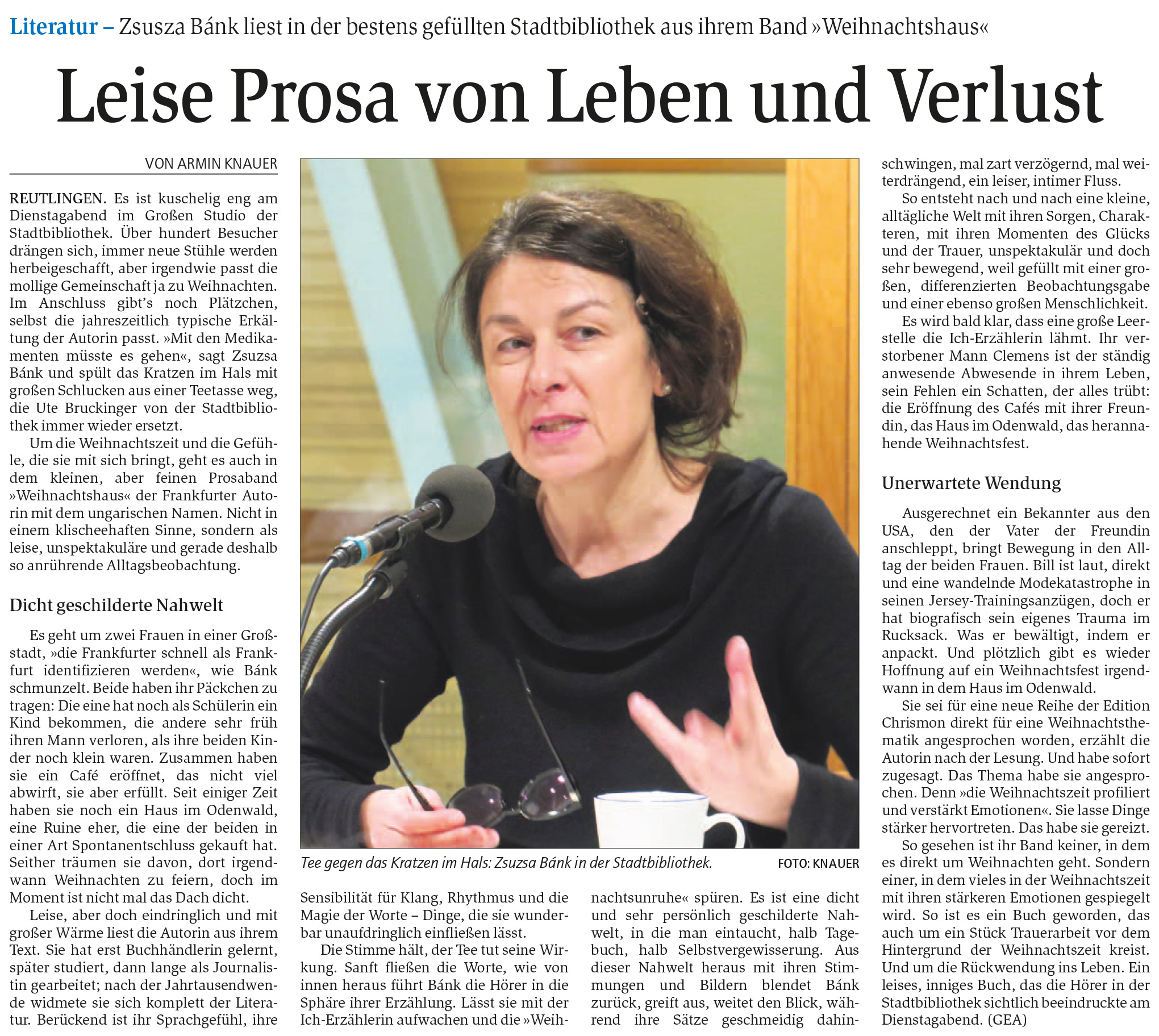 Leise Prosa von Leben und Verlust